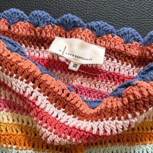 Anthropologie Colorful Crochet Knit pullover